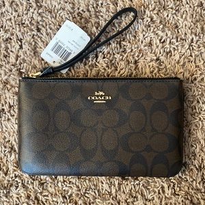 Coach Brown Wristlet